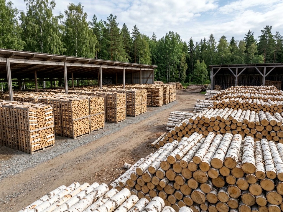 Кругляк берёзовый для распила в Красноярск
